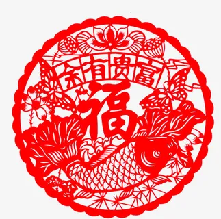 红色节日富贵窗花免抠 红色节日富贵窗花免抠
