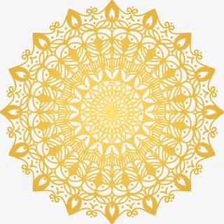 开斋节黄色花纹免抠