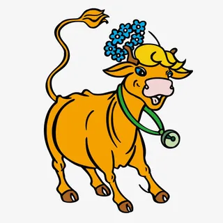 卡通获奖小牛免抠