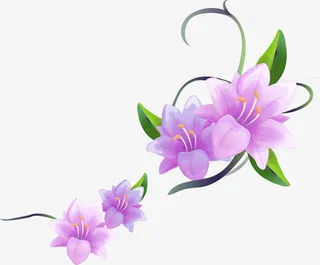 小清新紫色花朵免抠