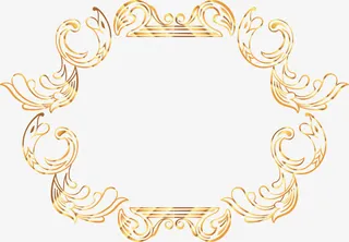 金色大气框架免抠