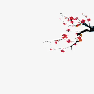 梅花树枝 装饰元素免抠