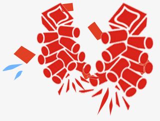 装饰手绘鞭炮素材免抠