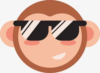 戴墨镜的猴子表情图免抠