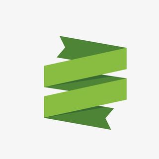 绿色丝带折纸促销标签免抠