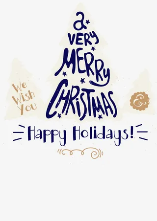 创意圣诞树祝福卡矢量素材免抠