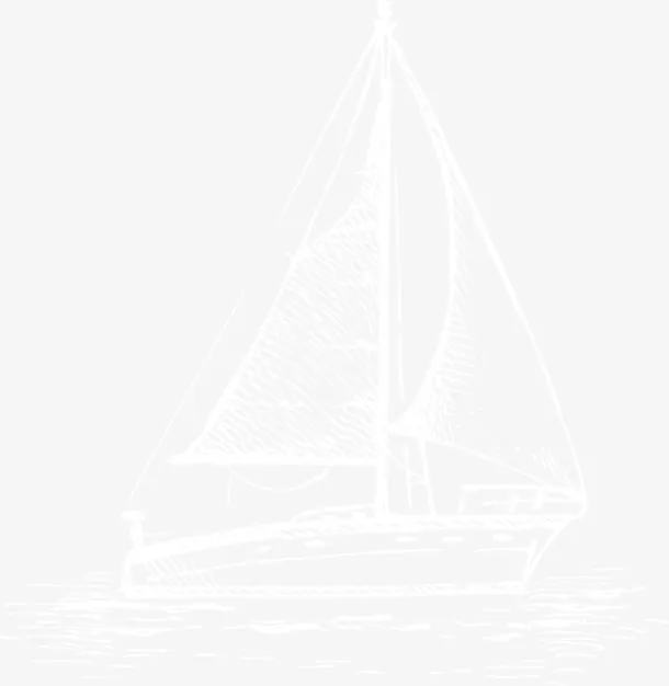 帆船线描元素免抠