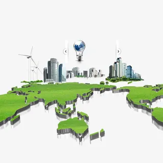 绿色城市素材免抠