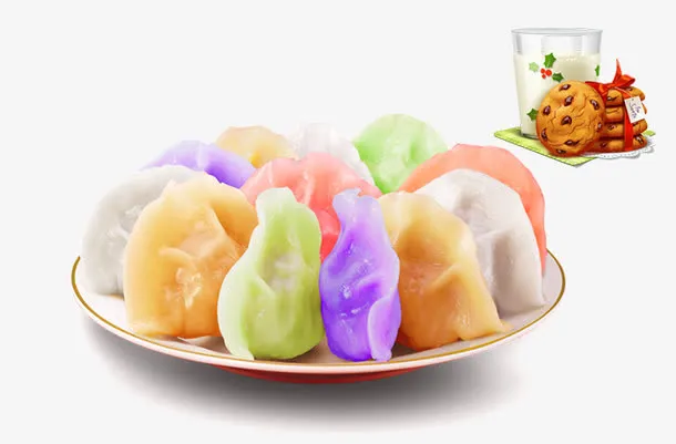 彩色饺子免抠