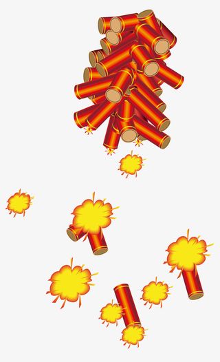 春节元素 新年 传统文化 鞭炮免抠