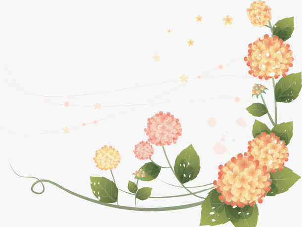 清新花纹免抠