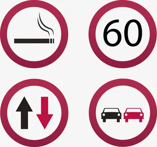 矢量手绘警示标免抠