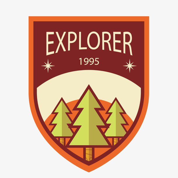 英文探险explorer盾牌图标免抠