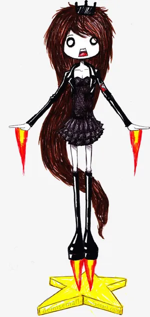 手绘非主流女飞人免抠