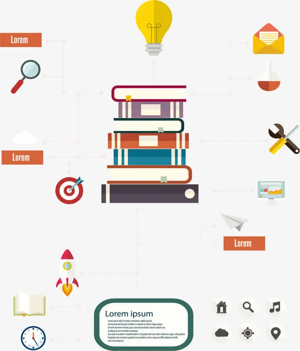 扁平教育流程图免抠