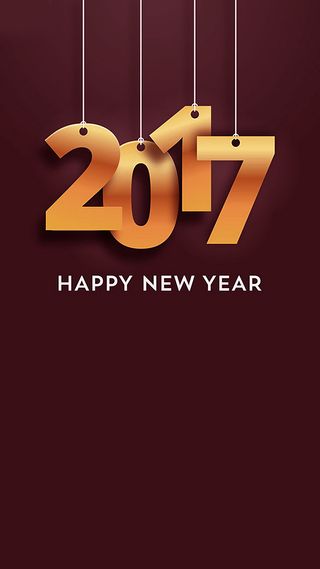 2017新年快乐金属字体咖啡色H5背景素高清
