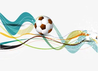 矢量手绘曲线足球免抠