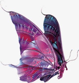 紫色梦幻蝴蝶光效免抠