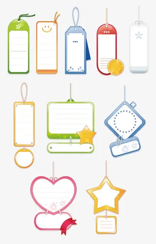 矢量彩色吊牌免抠