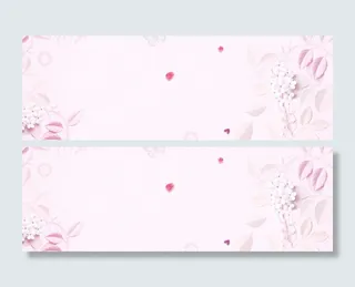 白色情人节浪漫小清新粉色banner高清