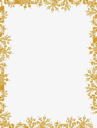 金色雪花边框免抠