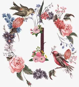 春季粉色艺术字元素免抠