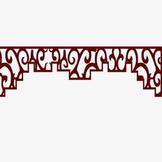 红色花纹边框饭店招牌免抠