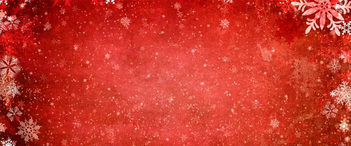 红色复古圣诞雪花banner高清
