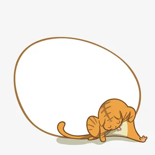 黄色卡通小猫边框免抠