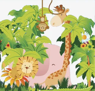 卡通热带雨林免抠