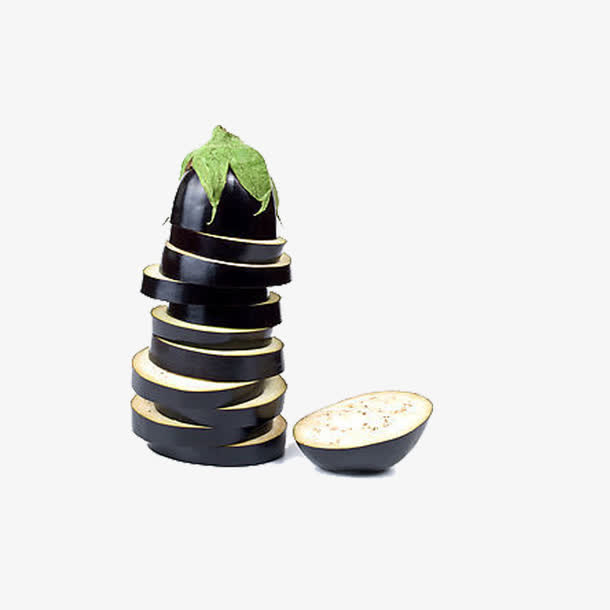 创意茄子切片免抠