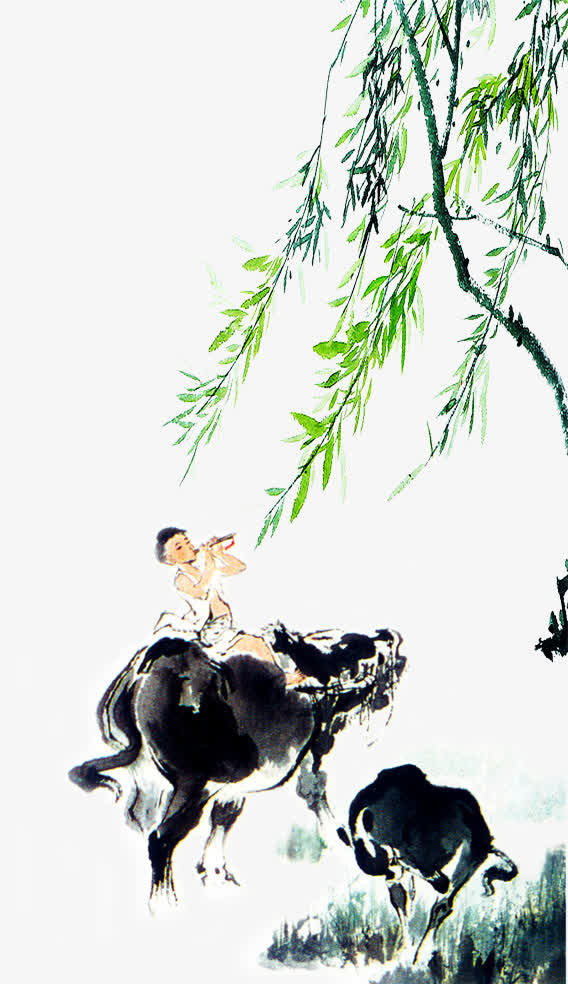 中国风放牛娃免抠