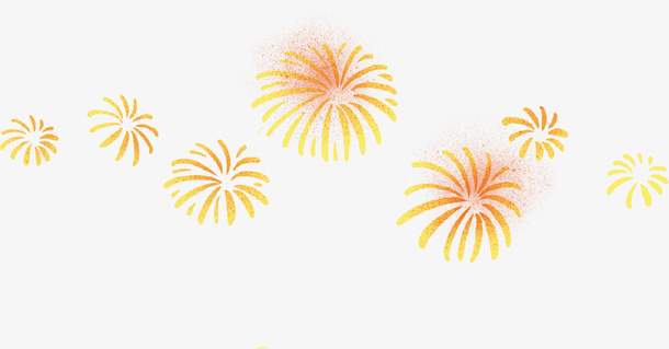 手绘简约烟花装饰图案免抠