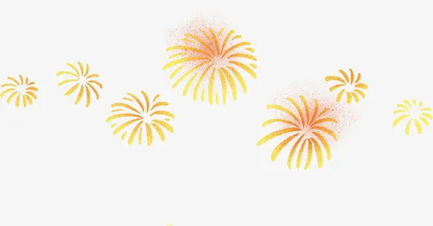 手绘简约烟花装饰图案免抠