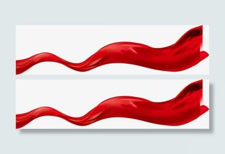 红色彩带素材png免抠