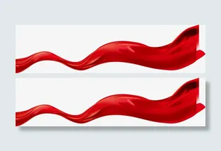 红色彩带素材png免抠