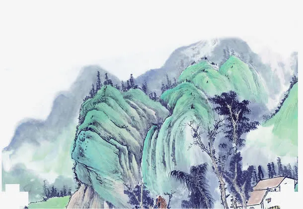 中国风山水画背景