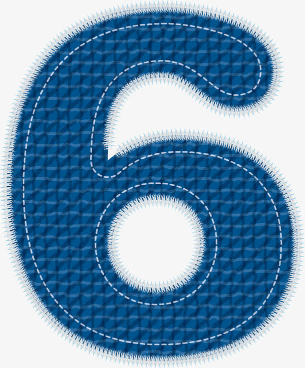 牛仔数字6免抠