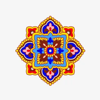 藏族醒目彩色民族风纹样免抠