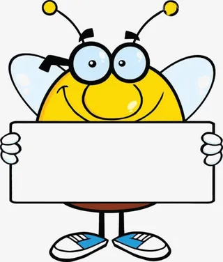 卡通蜜蜂举着牌子免抠