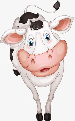卡通白乳牛免抠
