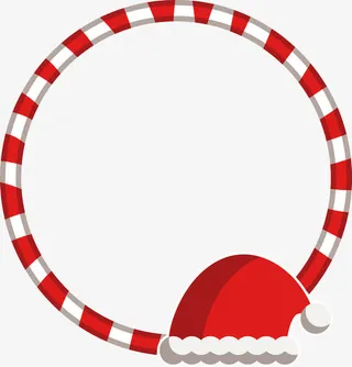 圣诞帽装饰条纹边框免抠