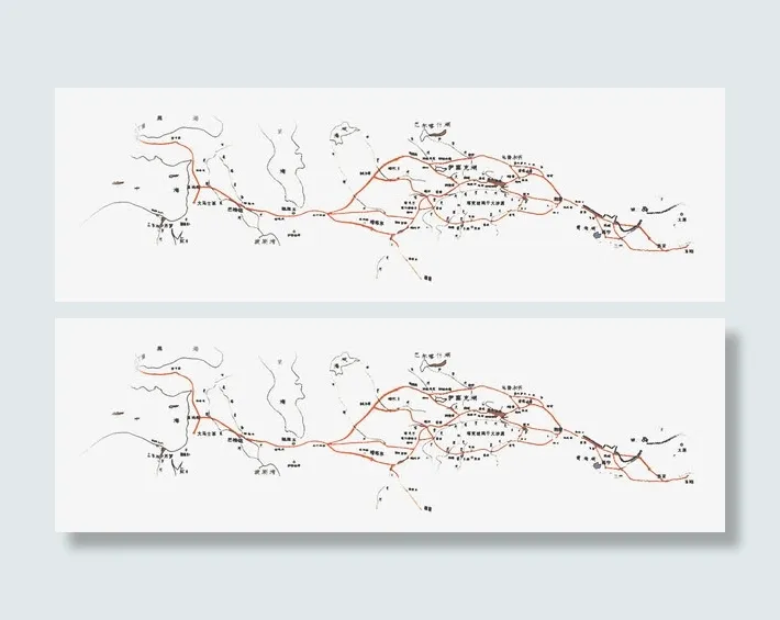 丝绸之路沿线线路图免抠