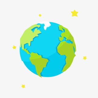 蓝色圆形地球矢量图免抠