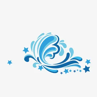 小清新海水海浪装饰免抠