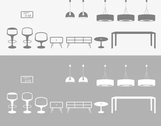 室内装饰效果矢量免抠