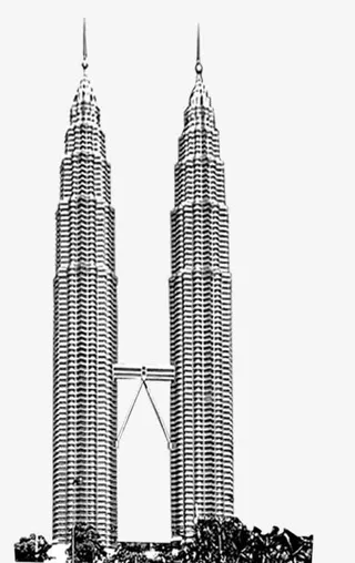 双子塔大厦免抠