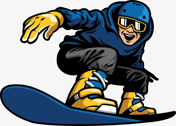 冬季滑雪的小男孩免抠