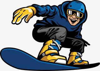 冬季滑雪的小男孩免抠