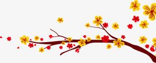 梅花树枝免抠